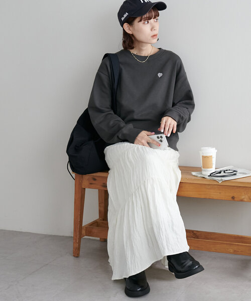 WEB限定/新色追加】ハート刺繍スウェット（スウェット）｜DISCOAT