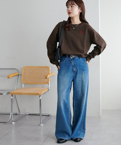 セール】【WEB限定/新色追加】ハート刺繍スウェット（スウェット