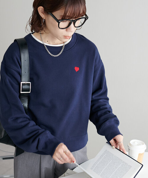 WEB限定/新色追加】ハート刺繍スウェット（スウェット）｜DISCOAT