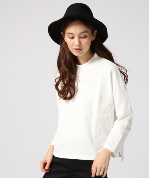 GLOBAL WORK(グローバルワーク)の「ウラケポケツキBOX-プルオーバー長袖/570451(Tシャツ/カットソー・レディース・グレー/ネイビー/ホワイト/その他/カーキ・MEDIUM/LARGE)」の2枚目の写真