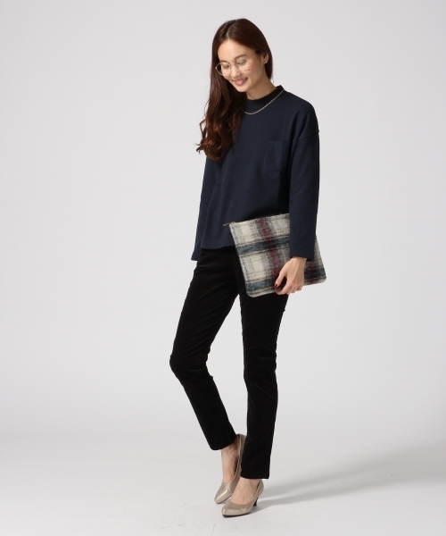 GLOBAL WORK(グローバルワーク)の「ウラケポケツキBOX-プルオーバー長袖/570451(Tシャツ/カットソー・レディース・グレー/ネイビー/ホワイト/その他/カーキ・MEDIUM/LARGE)」の9枚目の写真