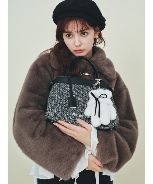 LILY BROWN（リリーブラウン）の「Lily Bearぬいぐるみキーチャーム（キーホルダー・レディース・ライトブルー/ベージュ/ダークグレー/ホワイト/ピンク・FREE）」の7枚目の写真