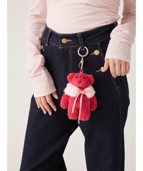 LILY BROWN（リリーブラウン）の「Lily Bearぬいぐるみキーチャーム（キーホルダー・レディース・ライトブルー/ベージュ/ダークグレー/ホワイト/ピンク・FREE）」の12枚目の写真