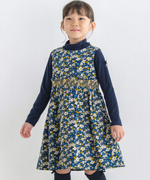 BeBe | 【お揃い】シャツコールフラワープリントワンピース(90~150cm)(ジャンパースカート)