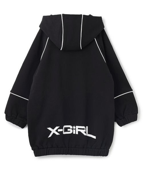 X-girl Stages（エックスガールステージス）の「アノラックパーカーワンピース（ワンピース・キッズ・ブラック/ラベンダー・140cm/130cm/120cm/110cm/100cm/90cm）」の5枚目の写真