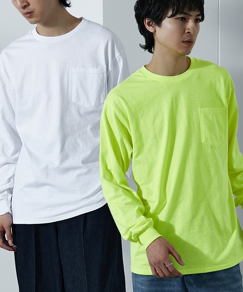 GILDAN(ギルダン)の「【GILDAN】ウルトラコットン スペシャル2パックロングTee MURS(Tシャツ/カットソー・メンズ・その他2/マルチ/ホワイト・L/M)」の1枚目の写真