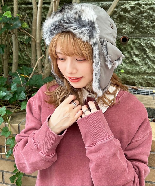 DOUBLE NAME（ダブルネーム）の「ウォッシャブルトラッパーハット（ハット・レディース・グレー/カーキ/ブラック・FREE）」の12枚目の写真