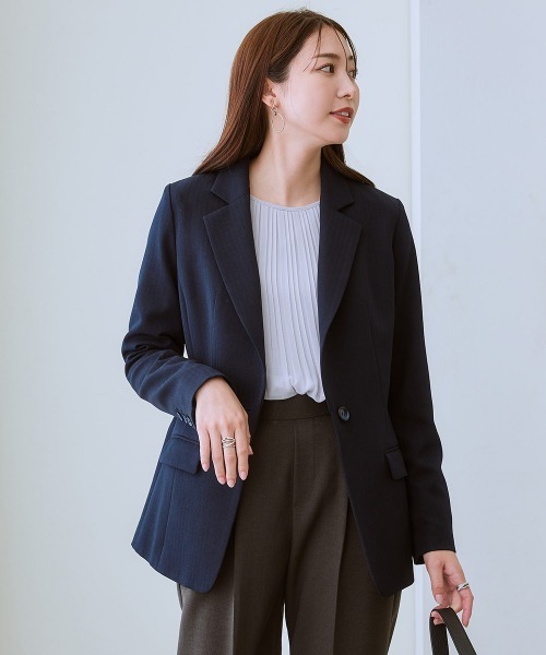 7days Life Styling(セブンデイズライフスタイリング)の「ウール調ヘリンボーンテーラードジャケット(テーラードジャケット・レディース・ブラウン/ネイビー・LL/S/M/L)」の7枚目の写真