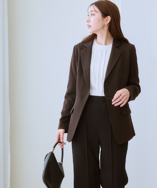 7days Life Styling(セブンデイズライフスタイリング)の「ウール調ヘリンボーンテーラードジャケット(テーラードジャケット・レディース・ブラウン/ネイビー・LL/S/M/L)」の5枚目の写真