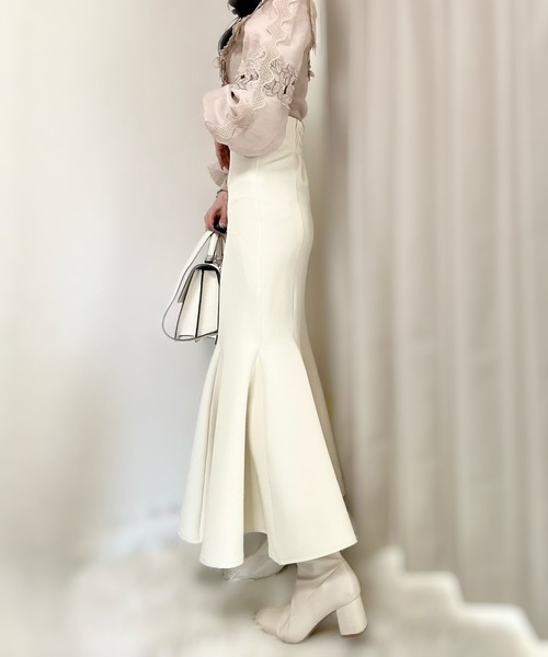 INTER FACTORY（インターファクトリー）の「rei - ハイウエストマーメイドスカート made in INTER FACTORY（スカート・レディース・アイボリー/ブルー・MEDIUM/SMALL）」の16枚目の写真