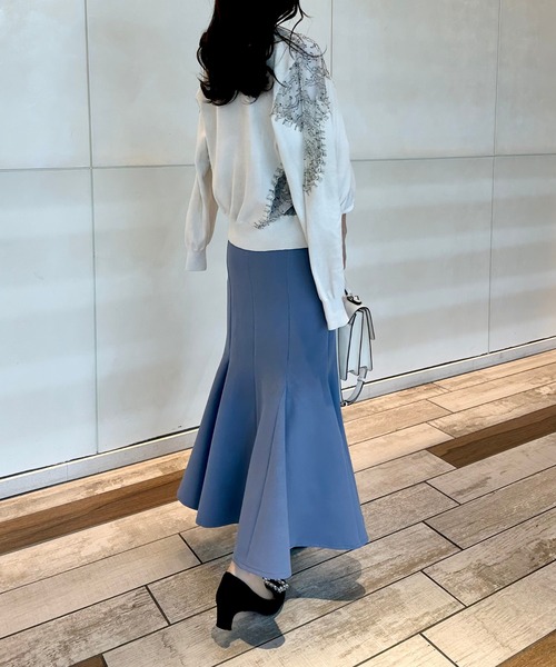 INTER FACTORY（インターファクトリー）の「rei - ハイウエストマーメイドスカート made in INTER FACTORY（スカート・レディース・アイボリー/ブルー・MEDIUM/SMALL）」の7枚目の写真