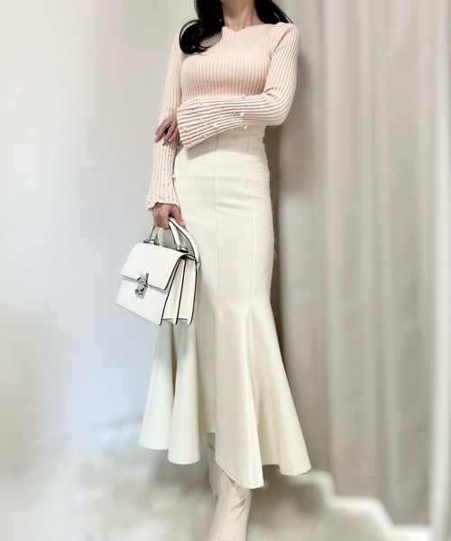 INTER FACTORY（インターファクトリー）の「rei - ハイウエストマーメイドスカート made in INTER FACTORY（スカート・レディース・アイボリー/ブルー・MEDIUM/SMALL）」の11枚目の写真