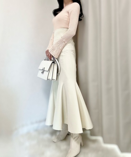 INTER FACTORY（インターファクトリー）の「rei - ハイウエストマーメイドスカート made in INTER FACTORY（スカート・レディース・アイボリー/ブルー・MEDIUM/SMALL）」の12枚目の写真