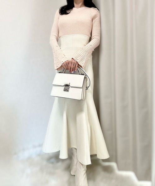 INTER FACTORY（インターファクトリー）の「rei - ハイウエストマーメイドスカート made in INTER FACTORY（スカート・レディース・アイボリー/ブルー・MEDIUM/SMALL）」の17枚目の写真