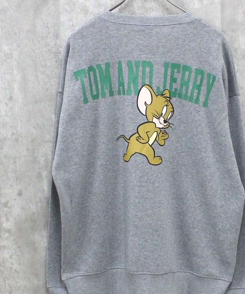 Tom&Jerry(トムアンドジェリー)の「TOM&JERRY トム&ジェリー 裏起毛 ピリング加工 バックプリント BIG スウェット(スウェット・メンズ・チャコール/ブラック/杢グレー/アイボリー系/ベージュ/ネイビー/グレー系/グレー系1/グレー系2/アイボリー系1/ブラック系/ヘザーチャコール/グレイッシュベージュ/グリーン系/グリーン/オートミール・M/L/XL)」の1枚目の写真