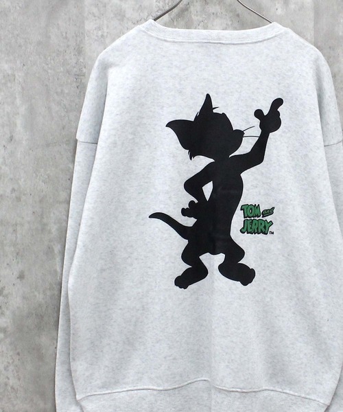 Tom&Jerry(トムアンドジェリー)の「TOM&JERRY トム&ジェリー 裏起毛 ピリング加工 バックプリント BIG スウェット(スウェット・メンズ・チャコール/ブラック/杢グレー/アイボリー系/ベージュ/ネイビー/グレー系/グレー系1/グレー系2/アイボリー系1/ブラック系/ヘザーチャコール/グレイッシュベージュ/グリーン系/グリーン/オートミール・M/L/XL)」の12枚目の写真