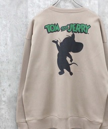 TOM&JERRY　トム＆ジェリー　裏起毛　ピリング加工　バックプリント　BIG　スウェット