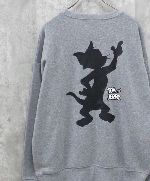 Tom&Jerry(トムアンドジェリー)の「TOM&JERRY トム&ジェリー 裏起毛 ピリング加工 バックプリント BIG スウェット(スウェット・メンズ・チャコール/ブラック/杢グレー/アイボリー系/ベージュ/ネイビー/グレー系/グレー系1/グレー系2/アイボリー系1/ブラック系/ヘザーチャコール/グレイッシュベージュ/グリーン系/グリーン/オートミール・M/L/XL)」の5枚目の写真