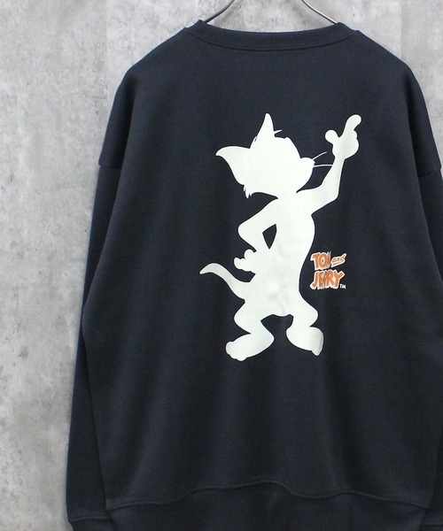 Tom&Jerry(トムアンドジェリー)の「TOM&JERRY トム&ジェリー 裏起毛 ピリング加工 バックプリント BIG スウェット(スウェット・メンズ・チャコール/ブラック/杢グレー/アイボリー系/ベージュ/ネイビー/グレー系/グレー系1/グレー系2/アイボリー系1/ブラック系/ヘザーチャコール/グレイッシュベージュ/グリーン系/グリーン/オートミール・M/L/XL)」の7枚目の写真