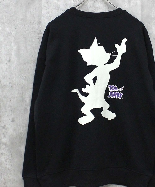 Tom&Jerry(トムアンドジェリー)の「TOM&JERRY トム&ジェリー 裏起毛 ピリング加工 バックプリント BIG スウェット(スウェット・メンズ・チャコール/ブラック/杢グレー/アイボリー系/ベージュ/ネイビー/グレー系/グレー系1/グレー系2/アイボリー系1/ブラック系/ヘザーチャコール/グレイッシュベージュ/グリーン系/グリーン/オートミール・M/L/XL)」の3枚目の写真