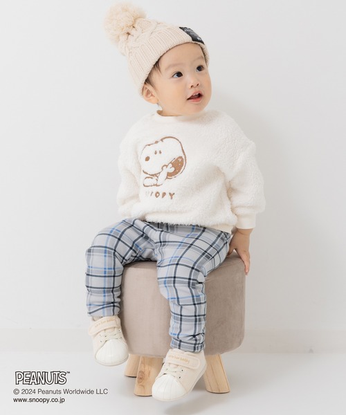 PEANUTS(ピーナッツ)の「スヌーピー ボアトレーナー(スウェット・キッズ・ベージュ/クリーム・80cm/90cm/100cm/110cm/120cm/130cm/140cm)」の9枚目の写真