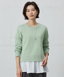 【洗える】Reeves Shine クルーネック ニット
