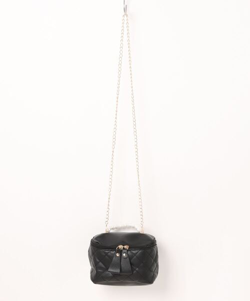 suppli mohh(サプリモー)の「パール持ち手バニティバッグ(ハンドバッグ・キッズ・ブラック/グレー/ブルー・FREE)」の1枚目の写真