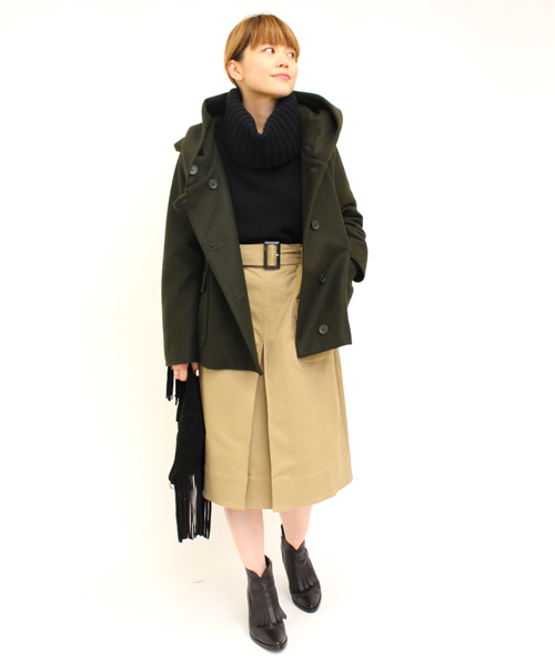 mystic（ミスティック）の「【mystic】フード付ショートジャケット（その他アウター・レディース・ネイビー/カーキ/キャメル/チャコールグレー・ﾌﾘ-）」の10枚目の写真