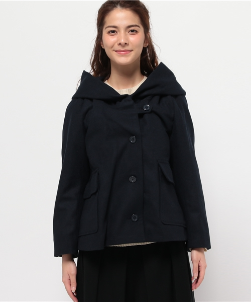 mystic（ミスティック）の「【mystic】フード付ショートジャケット（その他アウター・レディース・ネイビー/カーキ/キャメル/チャコールグレー・ﾌﾘ-）」の5枚目の写真