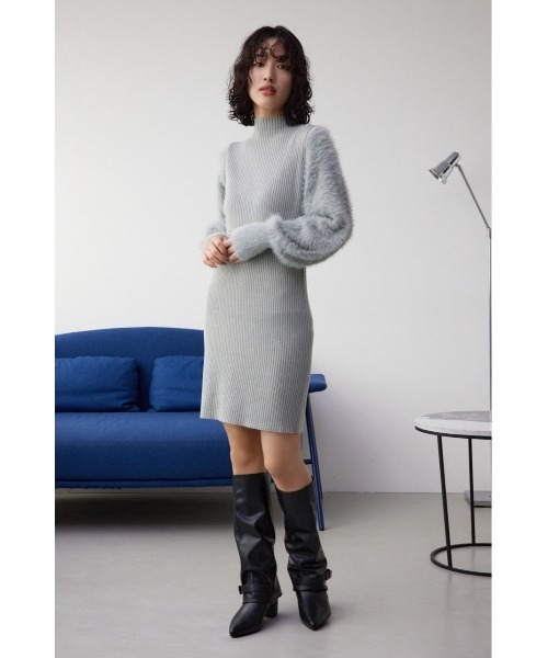 AZUL by moussy(アズールバイマウジー)の「ポインテッドトゥカバーロングブーツ(ブーツ・レディース・ブラック・LARGE/MEDIUM/SMALL)」の3枚目の写真