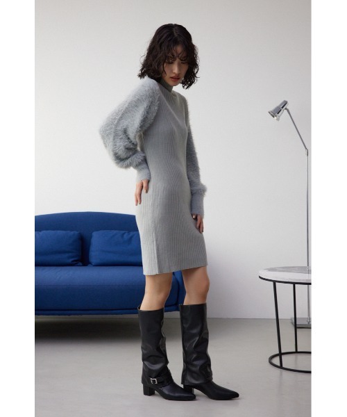 AZUL by moussy(アズールバイマウジー)の「ポインテッドトゥカバーロングブーツ(ブーツ・レディース・ブラック・LARGE/MEDIUM/SMALL)」の4枚目の写真