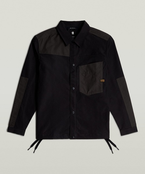 G-STAR(ジースター)の「ONE POCKET RELAXED PM SHIRT/パネル切り替えデザインリラックスシャツジャケット(シャツ/ブラウス・メンズ・ダークブラック・LARGE/MEDIUM/SMALL/X-LARGE/X-SMALL)」の1枚目の写真