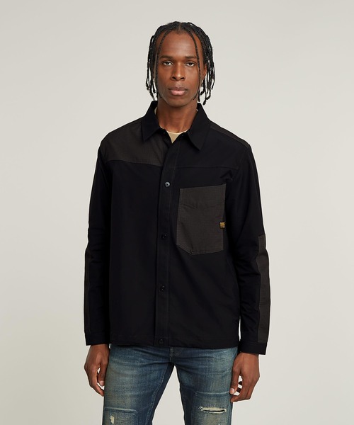 G-STAR(ジースター)の「ONE POCKET RELAXED PM SHIRT/パネル切り替えデザインリラックスシャツジャケット(シャツ/ブラウス・メンズ・ダークブラック・LARGE/MEDIUM/SMALL/X-LARGE/X-SMALL)」の7枚目の写真
