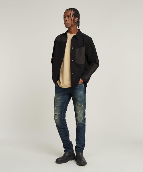 G-STAR(ジースター)の「ONE POCKET RELAXED PM SHIRT/パネル切り替えデザインリラックスシャツジャケット(シャツ/ブラウス・メンズ・ダークブラック・LARGE/MEDIUM/SMALL/X-LARGE/X-SMALL)」の5枚目の写真