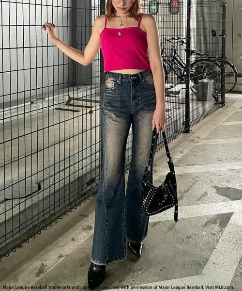 BACK TO THE FIELD(バック トゥー ザ フィールド)の「【MLB】カップ付きワンポイントロゴサーマルキャミソール(キャミソール・レディース・イエロー/ブラック/ライトグレー/ホワイト/ピンク/ピンク系その他・FREE)」の8枚目の写真