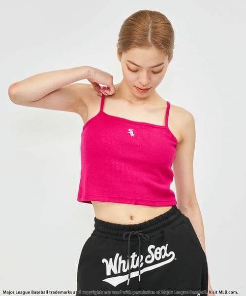 BACK TO THE FIELD(バック トゥー ザ フィールド)の「【MLB】カップ付きワンポイントロゴサーマルキャミソール(キャミソール・レディース・イエロー/ブラック/ライトグレー/ホワイト/ピンク/ピンク系その他・FREE)」の9枚目の写真