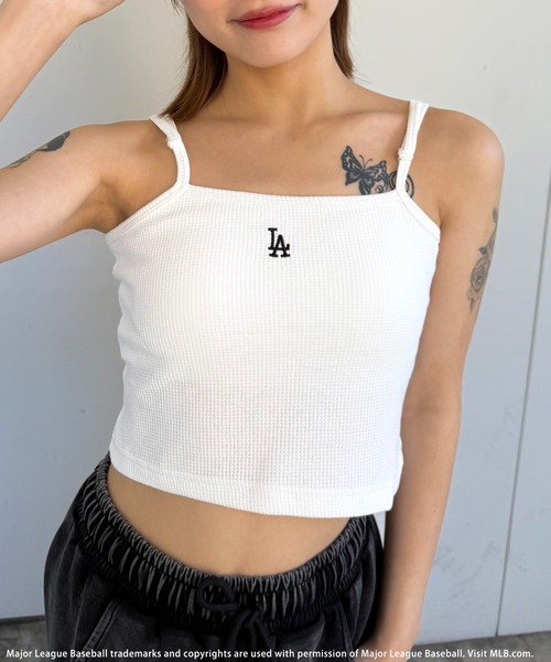 BACK TO THE FIELD（バック トゥー ザ フィールド）の「【MLB】カップ付きワンポイントロゴサーマルキャミソール（キャミソール・レディース・イエロー/ブラック/ライトグレー/ホワイト/ピンク/ピンク系その他/ブルー/ホワイト系・FREE）」の3枚目の写真