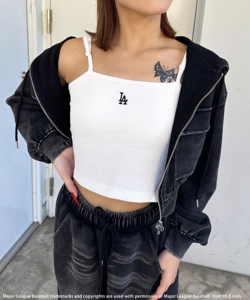 BACK TO THE FIELD（バック トゥー ザ フィールド）の「【MLB】カップ付きワンポイントロゴサーマルキャミソール（キャミソール・レディース・イエロー/ブラック/ライトグレー/ホワイト/ピンク/ピンク系その他/ブルー/ホワイト系・FREE）」の14枚目の写真