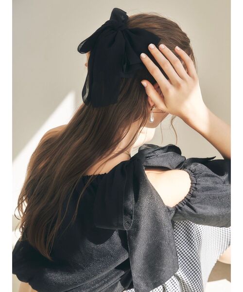 RESEXXY（リゼクシー）の「シアービックリボンバレッタ（バレッタ/ヘアクリップ・レディース・ホワイト/ブラック・FREE）」の20枚目の写真