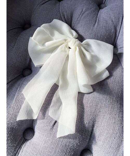 RESEXXY（リゼクシー）の「シアービックリボンバレッタ（バレッタ/ヘアクリップ・レディース・ホワイト/ブラック・FREE）」の4枚目の写真