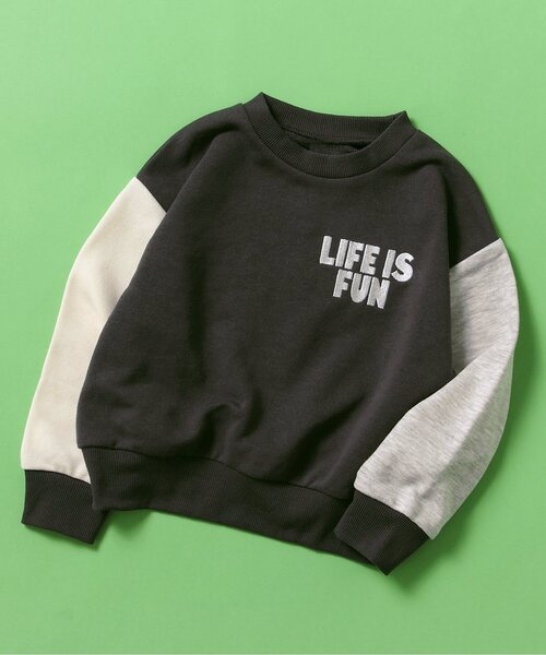 BREEZE（ブリーズ）の「【セットアップ可】バリエーショントレーナー（スウェット・キッズ・グリーン/ラベンダー/キナリ/チャコール/イエロー/オレンジ/ネイビー/ブルー・110/100/90/80/150/140/130/120）」の3枚目の写真