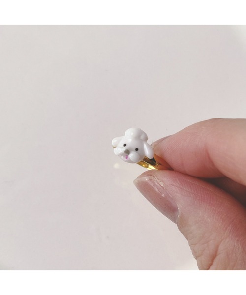 tone（トーン）の「【charme by pimo 】ホイップわんこリング(MA)（リング・レディース・ホワイト/シルバー/ゴールド・FREE）」の8枚目の写真