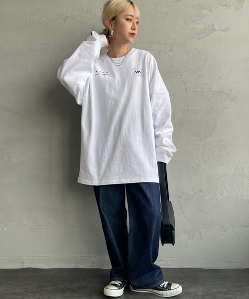 RVCA（ルーカ）の「[RVCA/ルーカ] REDIATE バックプリントロンT（Tシャツ/カットソー・レディース・ブラック/ホワイト/モスグリーン・M/L/XL）」の14枚目の写真