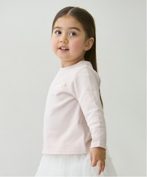 petit main（プティマイン）の「【プティプラ】GIRLS長袖Tシャツ（Tシャツ/カットソー・キッズ・ライトグレー/キナリ/イエロー/ラベンダー/ピンク/レッド/ネイビー/オフホワイト/マルチ/アイボリー・130cm/110cm/80ｃｍ/90cm/100cm/120cm）」の8枚目の写真