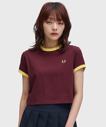 FRED PERRY（フレッドペリー）の「Cropped Ringer T-Shirt／クロップドＴシャツ（Tシャツ/カットソー）」