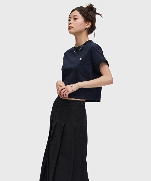 tシャツ Cropped Ringer T-Shirt／クロップドＴシャツ レディース FRED PERRY tシャツ Cropped Ringer T-Shirt／クロップドT