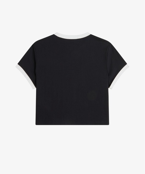 FRED PERRY（フレッドペリー）の「Cropped Ringer T-Shirt／クロップドＴシャツ（Tシャツ/カットソー・レディース・グリーン/ホワイト/ピンク/ネイビー/マルーン/ブラック・10）」の16枚目の写真