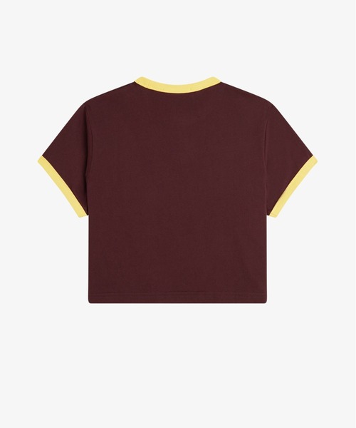FRED PERRY(フレッドペリー)の「Cropped Ringer T-Shirt/クロップドTシャツ(Tシャツ/カットソー・レディース・グリーン/ホワイト/ピンク/ネイビー/マルーン/ブラック・10)」の11枚目の写真