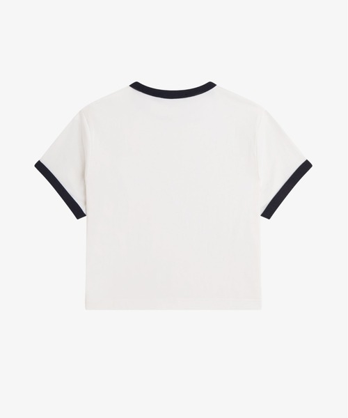 FRED PERRY（フレッドペリー）の「Cropped Ringer T-Shirt／クロップドＴシャツ（Tシャツ/カットソー・レディース・グリーン/ホワイト/ピンク/ネイビー/マルーン/ブラック・10）」の11枚目の写真