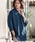 CAMBIO�i�J���r�I�j�́ums5953-Denim Like Drape Henley Neck Concho Button 3-4 Sleeve Pullover Shirts �V�����v���I�[�o�[�V���c�i�V���c/�u���E�X�j�v�b�u���[